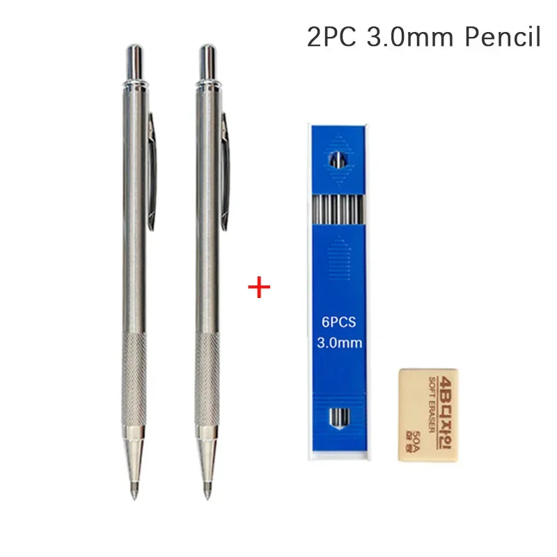 0.3 0.5 0.7 0.9 1.3 2.0mm Mechanical Pencil Set Full Metal Art Drawing Painting Automatic Pencil with Leads Office School Supply