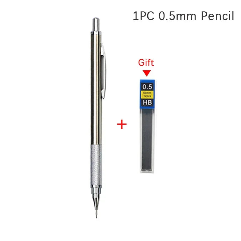 0.3 0.5 0.7 0.9 1.3 2.0mm Mechanical Pencil Set Full Metal Art Drawing Painting Automatic Pencil with Leads Office School Supply