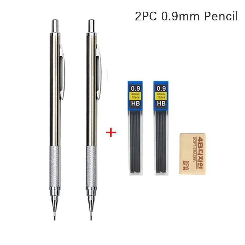 0.3 0.5 0.7 0.9 1.3 2.0mm Mechanical Pencil Set Full Metal Art Drawing Painting Automatic Pencil with Leads Office School Supply