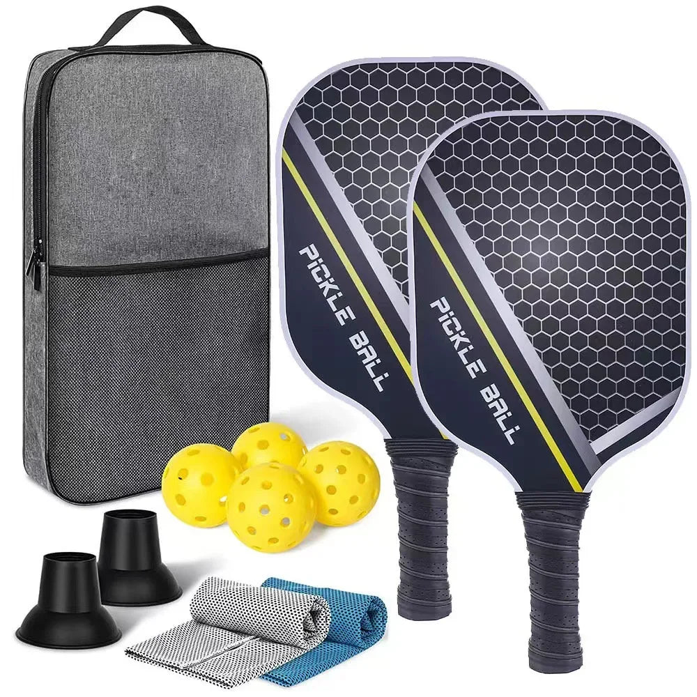 FEYA USAPA Fiberglass Fiber Pickleball Paddles Set-Graphite Lightweight Racquets Set Indoor and Outdoor Exercise for All Ages