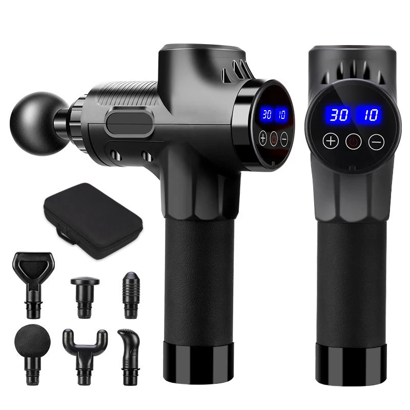 Fascial Massage Gun Electric Percussion Pistol Massager Body Neck Back Deep Tissue Muscle Relaxation Pain Relief Fitness